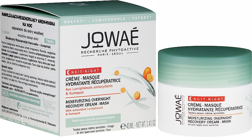 Feuchtigkeitsspendende Creme-Maske für das Gesicht - Jowae Moisturizing Overnight Recovery Cream-Mask — Bild N2