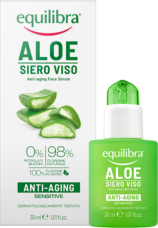 Anti-Aging Gesichtsserum mit Hyaluronsäure und Aloe Vera - Equilibra Aloe Line Serum