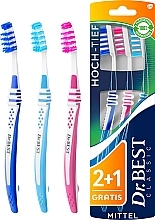 Düfte, Parfümerie und Kosmetik Zahnbürstenset - Dr. Best Classic Toothbrush High-Low Medium 2+1