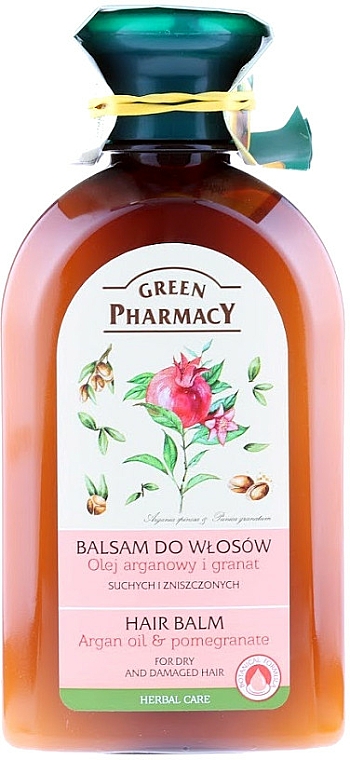 Haarspülung für trockenes und geschädigtes Haar mit Arganöl und Granatapfel - Green Pharmacy — Bild N1