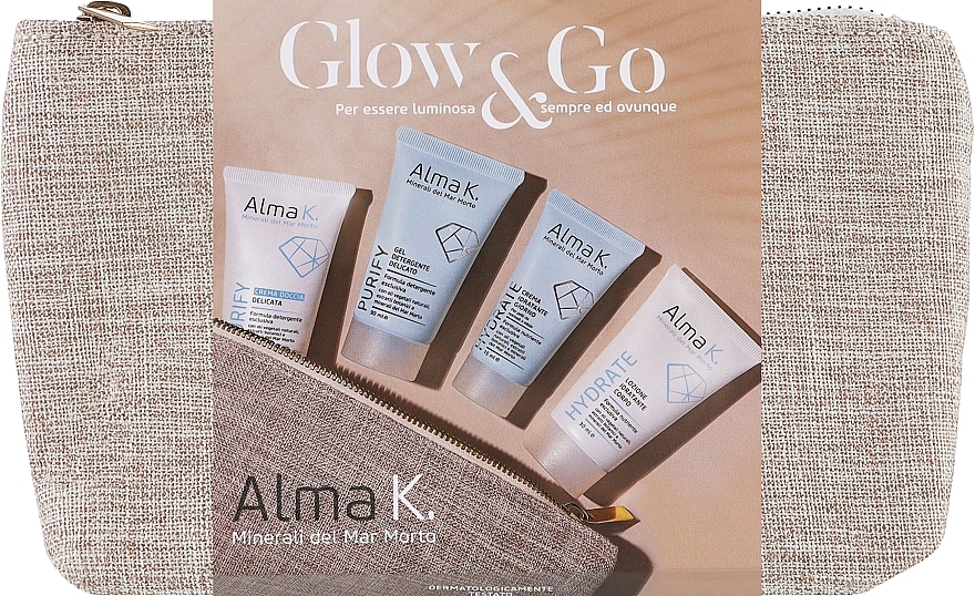 Körperpflegeset - Alma K. Glow & Go Women Travel Kit (Duschcreme 30ml + Gel 30ml + Creme 15ml + Körperlotion 30ml) — Bild N1