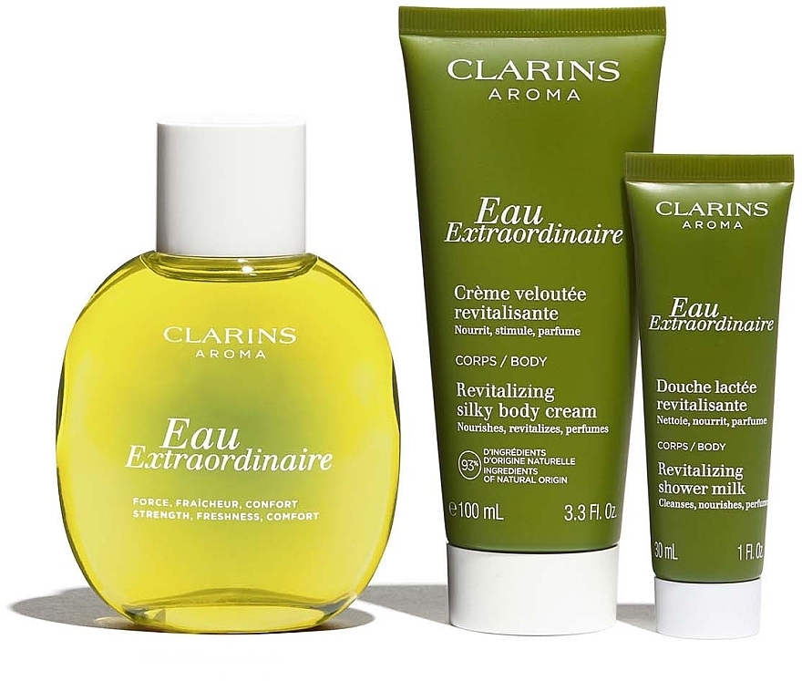 Clarins Clarins Eau Extraordinaire - Duftset (Eau de Toilette 100ml + Körperlotion 100ml + Duschgel 30ml + Kosmetiktasche)  — Bild N2