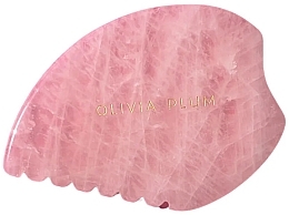 Massageplatte mit Rosenquarz - Olivia Plum Pink Contour Gua Sha  — Bild N1