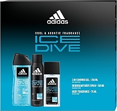 Düfte, Parfümerie und Kosmetik Adidas Ice Dive - Körperpflegeset (Körperspray 75 ml + Deospray 150 ml + Duschgel 250 ml) 