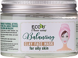 Ausgleichende Gesichtsmaske mit Tonerde für fettige Haut - Eco U Balancing Clay Face Mask For Oily Skin — Bild N2