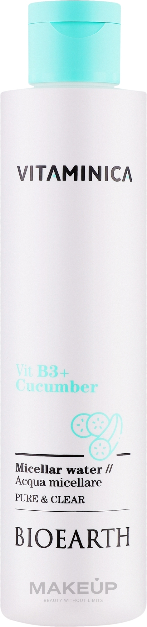 Mizellenwasser für alle Hauttypen - Bioearth Vitaminica Vit B3 + Cucumber Micellar Water  — Bild 200 ml