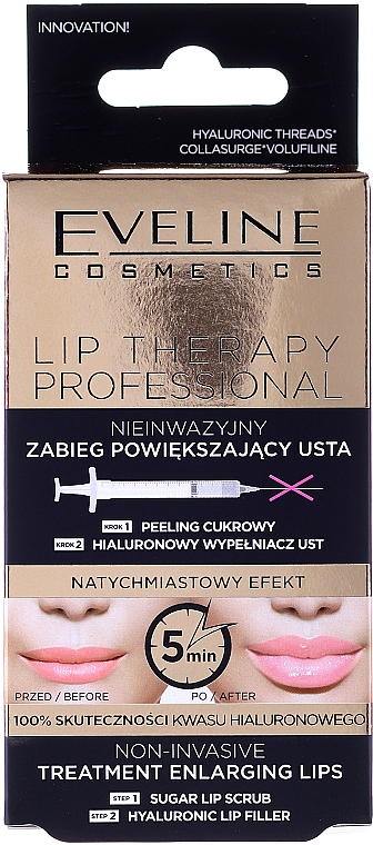 Lippenpflegeset - Eveline Cosmetics Lip Therapy Professional (Lippenpeeling 7ml + Lippenfiller 12ml) 