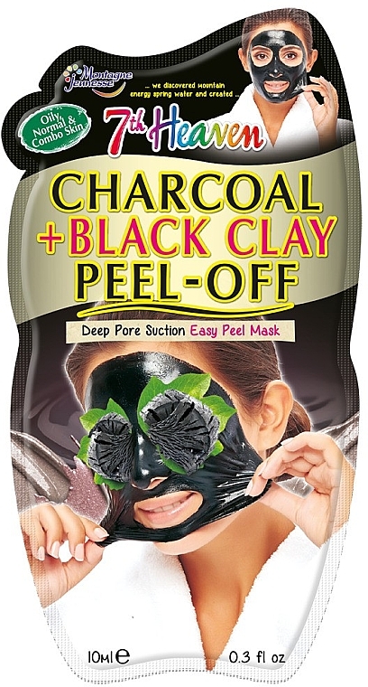 Gesichtsmaske mit Aktivkohle und schwarzem Ton - 7th Heaven Charcoal & Black Clay Peel Off Mask — Bild N1