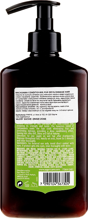 Haarsplülung mit Macadamia für strapaziertes und trockenes Haar - Arganicare Macadamia Conditioner — Bild N2