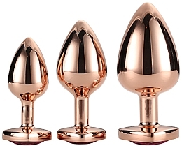 Analplugs in Herzform 3 St. - Dream Toys Gleaming Love Rose Gold Plug Set — Bild N2