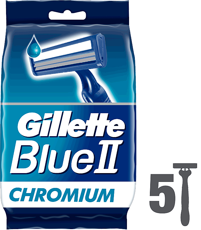 Set Einwegrasierer 5 St. - Gillette Blue II Chromium — Bild N7