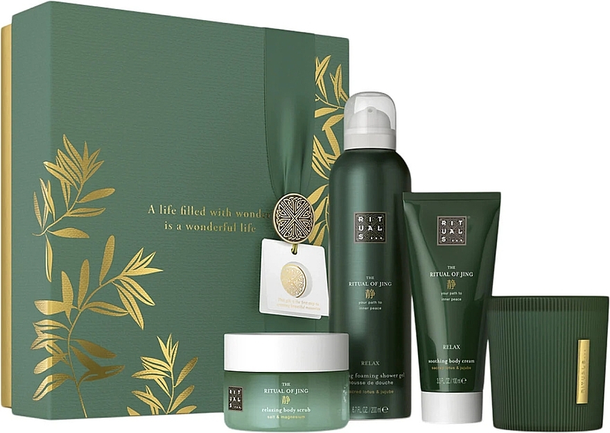 Pflegeset für Männer - Rituals The Ritual of Jing Medium Set 2024 (sh/foam/200ml+candle/140g+b/cr/100ml+b/scrub/125g) — Bild N1