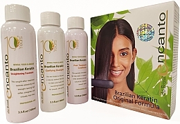 Düfte, Parfümerie und Kosmetik Haarpflegeset - Encanto do Brasil Kit Limited Edition (Shampoo 100ml + Pflege 100ml + Conditioner 100ml)