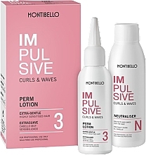 Düfte, Parfümerie und Kosmetik Haarpflegeset - Montibello Impulsive Curls & Waves 3 (Haarlotion 5ml+ Neutralisator 75ml)