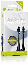 Ersatzkopf für elektrische Zahnbürste schwarz 2 St. - Beconfident Sonic Regular Brush Heads Black 2 Units — Bild N1