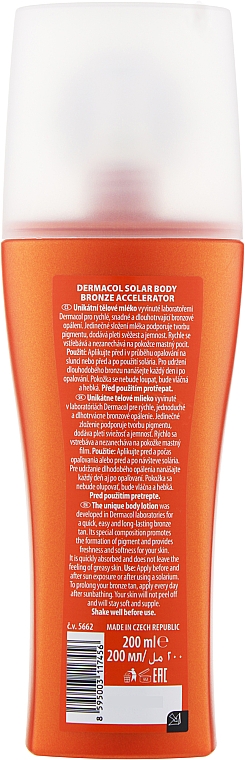 Bräunungsbeschleuniger mit Vitamin E, Aprikosenöl und Sheabutter - Dermacol Solar Bronze Body Accelerator — Bild N2