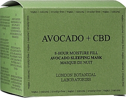 Gesichtspflegset - London Botanical Laboratories Avocado+CBD 8-Hour Moisture Fill Avocado Sleeping Mask (Gesichtsmaske 50ml + Gesihtsmaske 50ml) — Bild N2