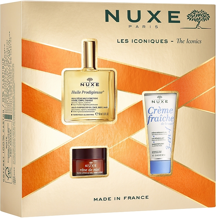 Gesichts- und Körperpflegeset - Nuxe Les Iconiques (Creme 30ml + Lippenbalsam 15ml + Körperöl 50ml) — Bild N2