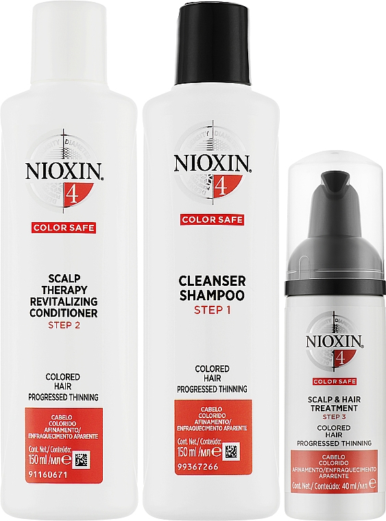 Haarpflegeset - Nioxin Hair Color Safe System System 4 Kit (Shampoo 150ml + Conditioner 150ml + Haarbehandlung 40ml) — Bild N2