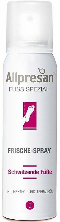 Erfrischendes Spray für schwitzende Füße mit Menthol und Teebaumöl - Allpresan Foot Special 5 Frische-Spray — Bild N1