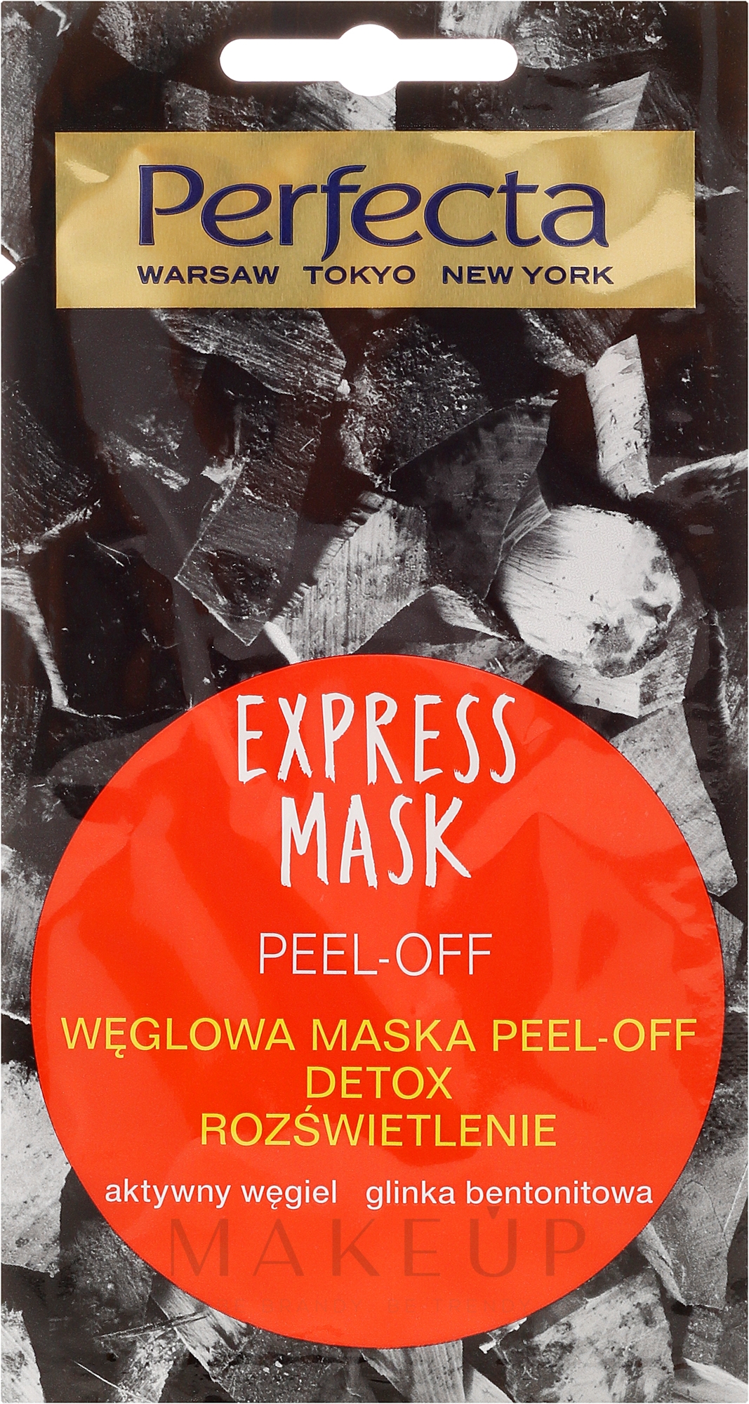 Peelingmaske für das Gesicht mit Aktivkohle und Bentonit Tonerde - Perfecta Express Mask Peel-Off Detox — Foto 8 ml