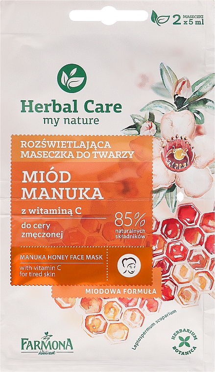 Gesichtsmaske mit Honig und Vitamin C - Farmona Herbal Care Manuka Honey Face Mask