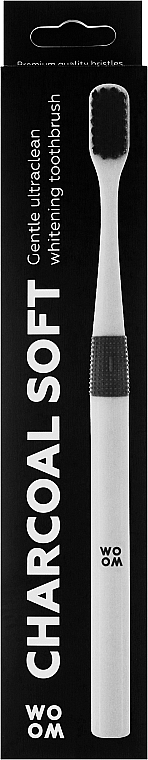 Zahnbürste mit Aktivkohle weich weiß - Woom Soft Charcoal Toothbrush — Bild N1