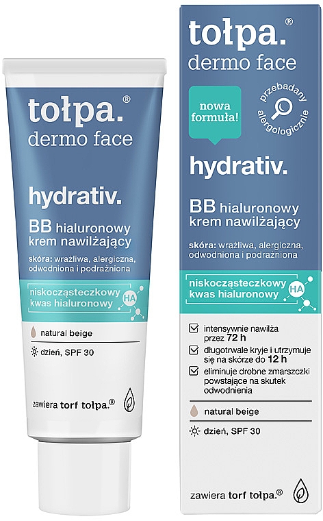 Feuchtigkeitsspendende BB-Creme mit Hyaluronsäure - Tolpa Dermo Face Hydrativ BB Cream SPF30 — Bild N1