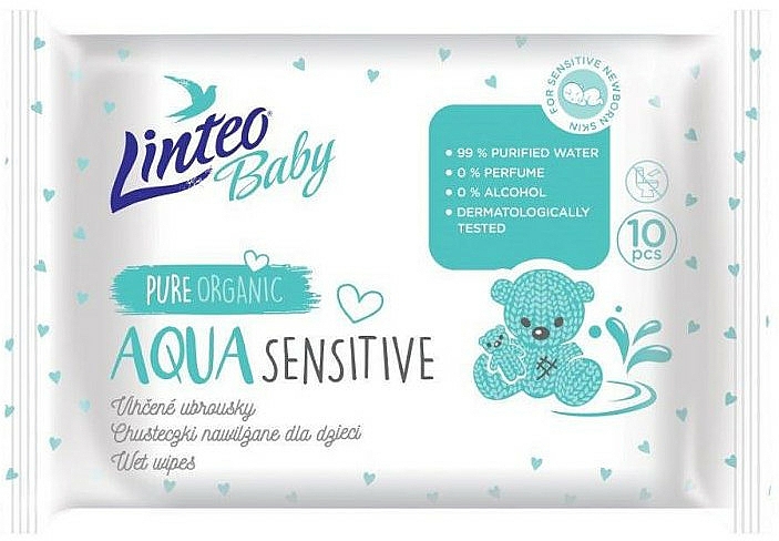 Feuchttücher für Kinder und Babys 10 St. - Linteo Baby Aqua — Bild N1
