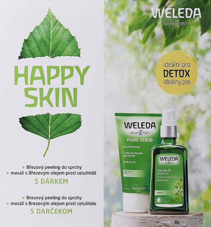 Körperpflegeset - Weleda Happy Skin (Körperpeeling 150ml + Körperöl 100ml + Handtuch)  — Bild N2