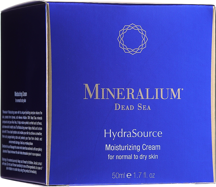 Feuchtigkeitsspendende Gesichtscreme für normale bis trockene Haut - Mineralium Dead Sea HydraSource Moisturizing Cream For Normal To Dry Skin — Bild N1
