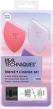 Düfte, Parfümerie und Kosmetik Gesichtspflegeset - Real Techniques Sunrise To Sunset Blend + Cleanse Set (Schwämmchen 3 St. + Reinigungsgel 30ml)