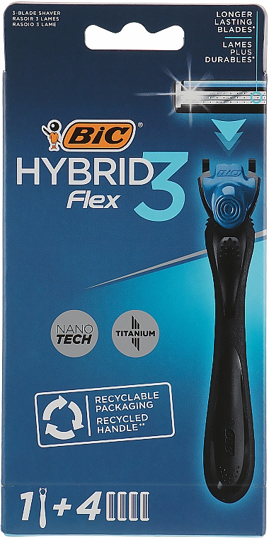 Rasierer mit 4 Klingen - Bic Flex 3 Hybrid — Bild N1