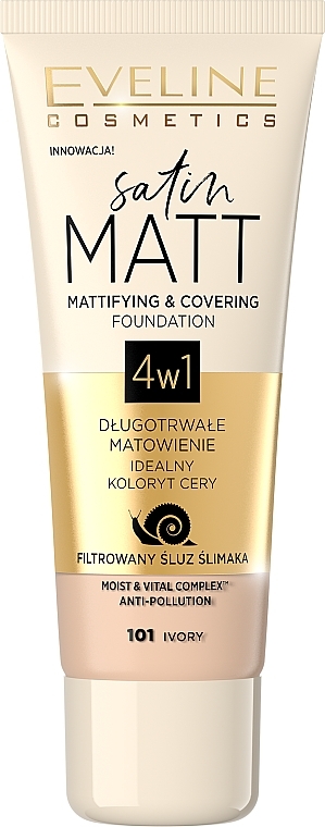 Foundation mit mattierendem Effekt - Eveline Cosmetics Satin Matt Mattifying Foundation