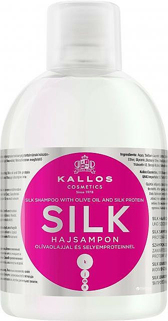 Shampoo für trockenes, kraftloses Haar mit Olivenöl und Seidenprotein - Kallos Cosmetics Silk Shampoo With Olive Oil  — Bild N1