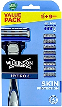 Düfte, Parfümerie und Kosmetik Rasierer mit 9 Ersatzklingen - Wilkinson Sword Hydro 3 Skin Protection