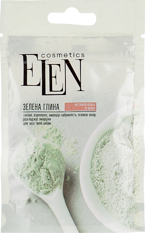 Grüne Tonerde mit Kletten- und Arnikaextrakt - Elen Cosmetics — Bild N1