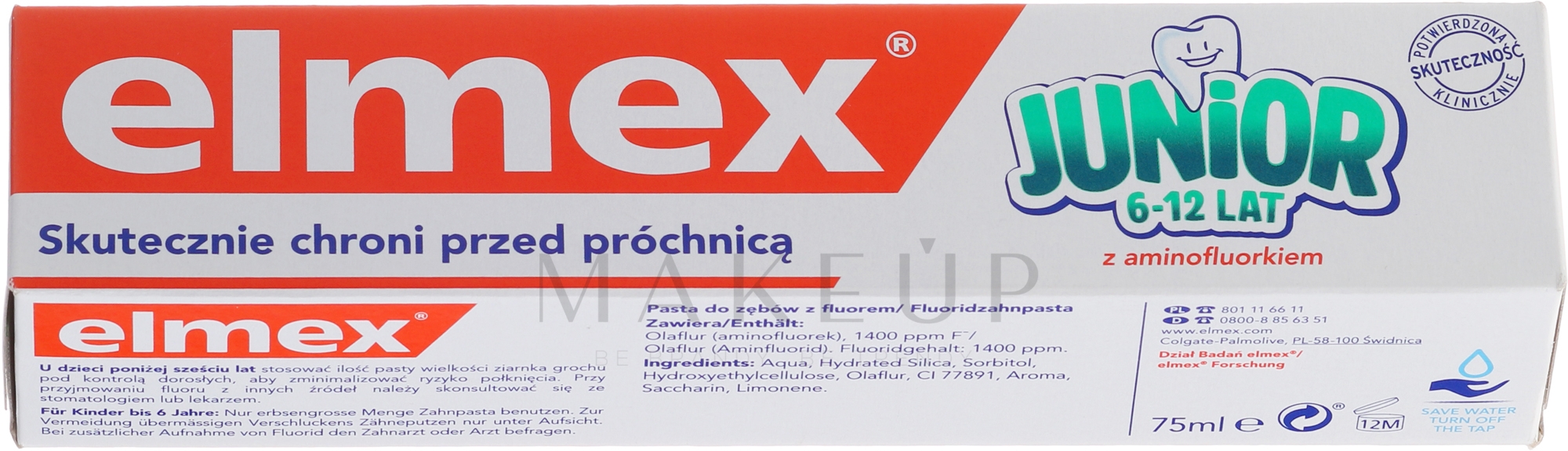 Anti-Karies Kinderzahnpasta mit Aminfluorid 6-12 Jahre - Elmex Junior Toothpaste — Bild 75 ml