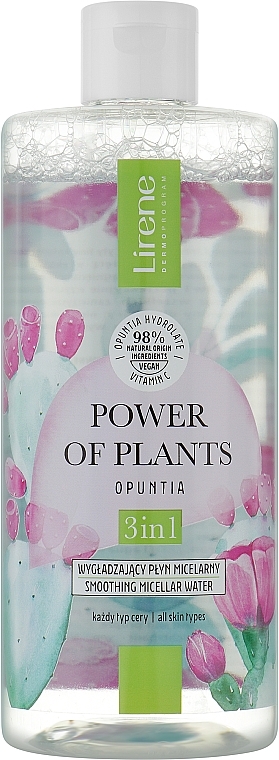 Glättendes Mizellenwasser 3in1 - Lirene Power Of Plants Opuncja Micellar Water — Bild N1