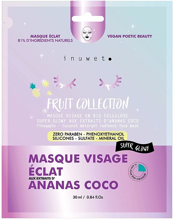 Strahlende Gesichtsmaske Ananas und Kokosnuss - Inuwet Face Mask Radiance Pineapple Coconut — Bild N1