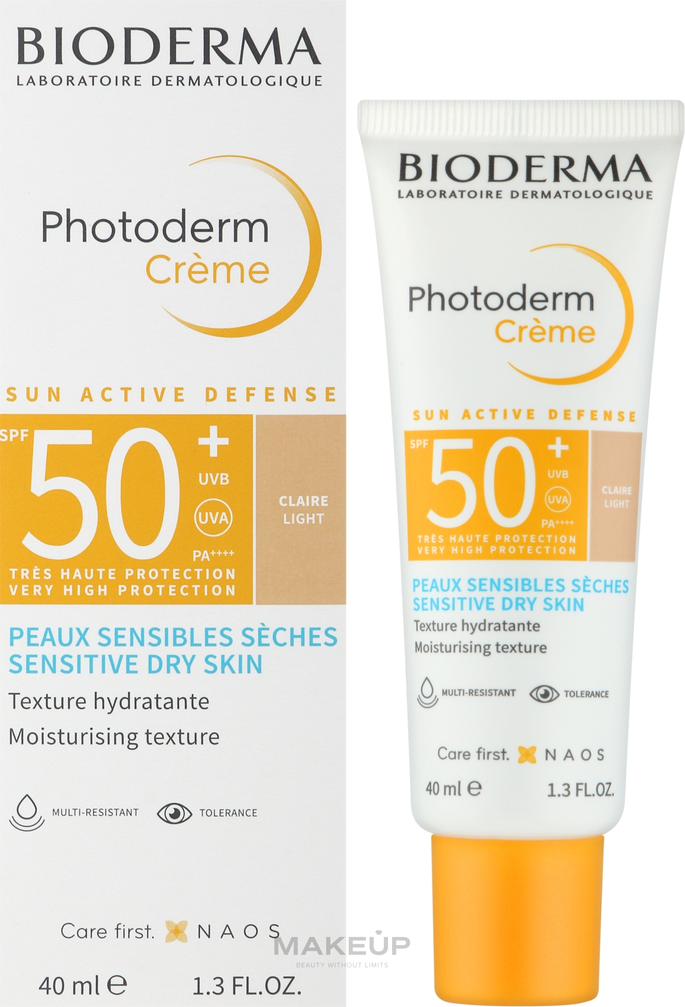 Sonnenschutzcreme für empfindliche und trockene Haut - Bioderma Photoderm Cream SPF50+ Sensitive Dry Skin Light — Bild 40 ml