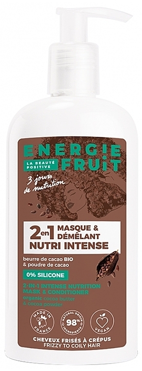 2in1 Entwirrende Pflegemaske mit Kakao - Energie Fruit 2in1 Nutri Intense Detangling Mask — Bild N1