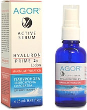 Düfte, Parfümerie und Kosmetik Feuchtigkeitsserum mit Hyaluronsäure 2% - Agor Hyaluron Prime Active Serum