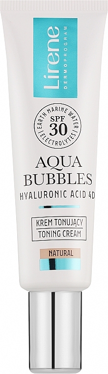 Färbende Sonnenschutzcreme für das Gesicht - Lirene Aqua Bubbles Toning Cream SPF 30 — Bild N1