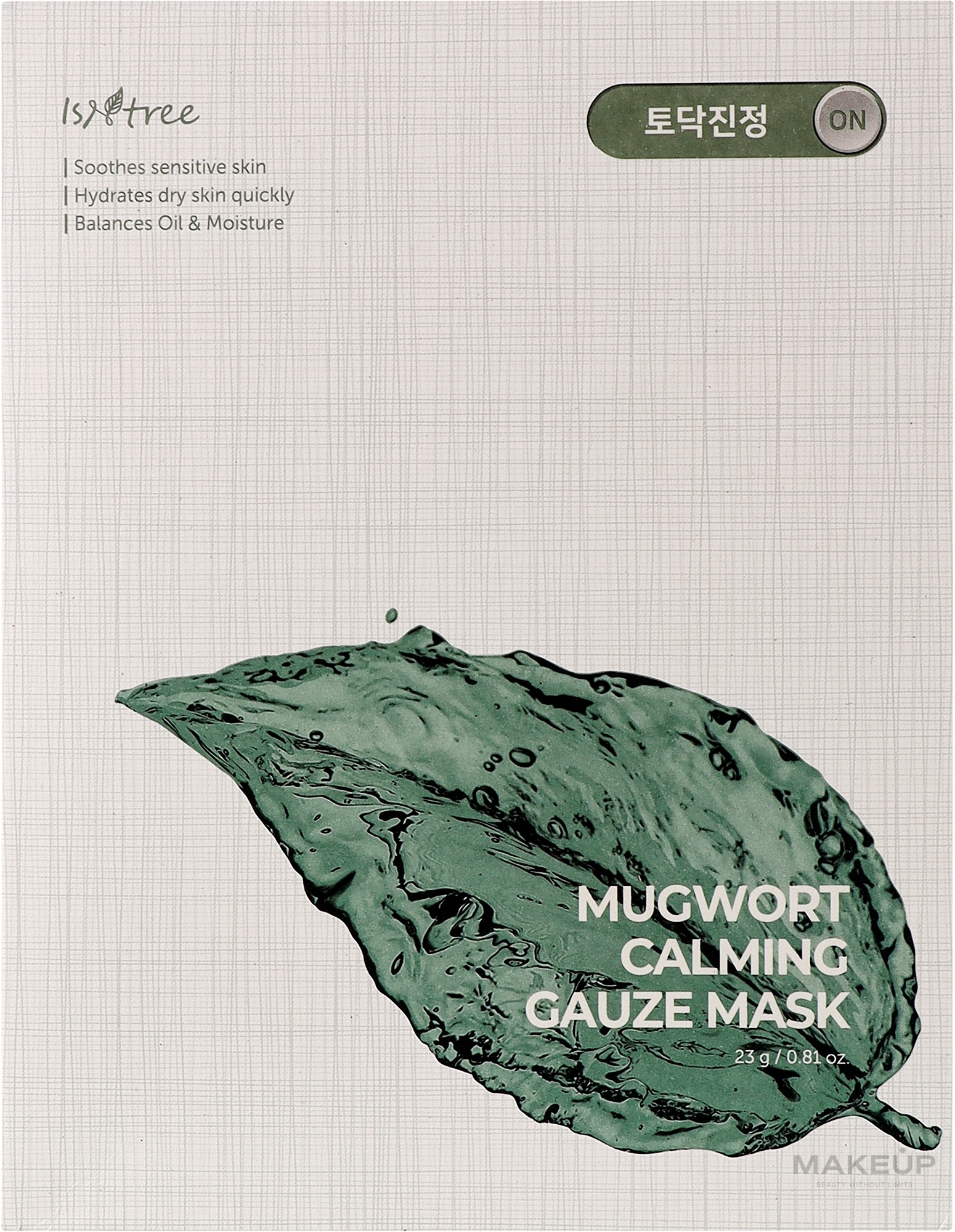 Tuchmaske für das Gesichts mit Wermut - Isntree Mugwort Calming Gauze Mask — Bild 10 x 23 g