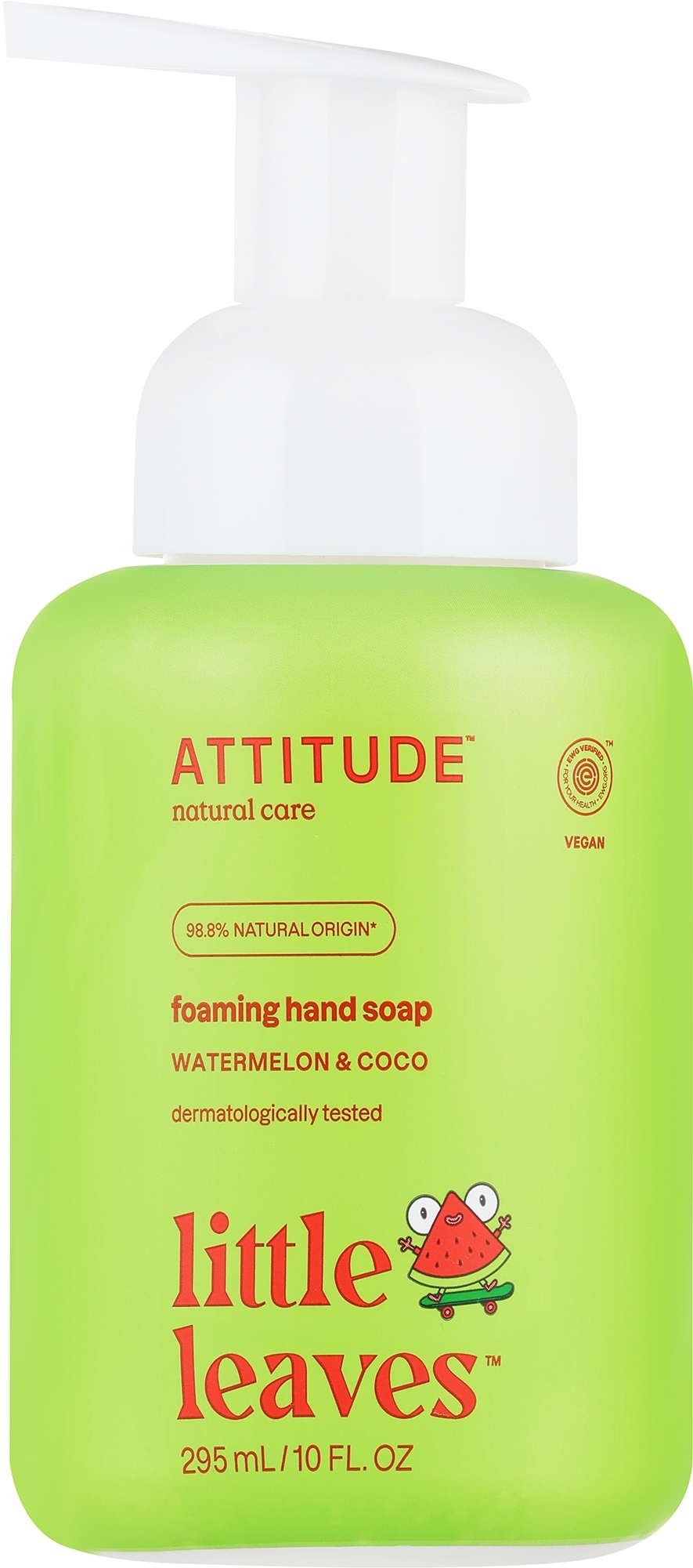 Schäumende Handseife für Kinder mit Wassermelone und Kokosnuss - Attitude Foaming Hand Soap Watermelon & Coco — Bild 295 ml