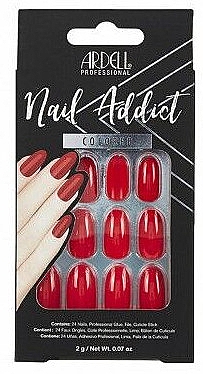Falsche Nägel - Ardell Nail Addict Artifical Nail Set Colored Cherry Red — Bild N1