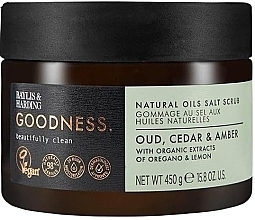 Körperpeeling - Baylis & Harding Goodness Oud Cedar & Amber Natural Oils Salt Scrub  — Bild N1