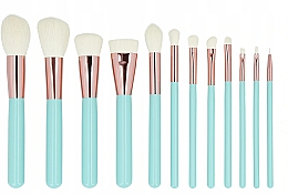 Make-up Pinselset mit Etui 12-tlg. türkis - Tools For Beauty MiMo Turquoise Set — Bild N2