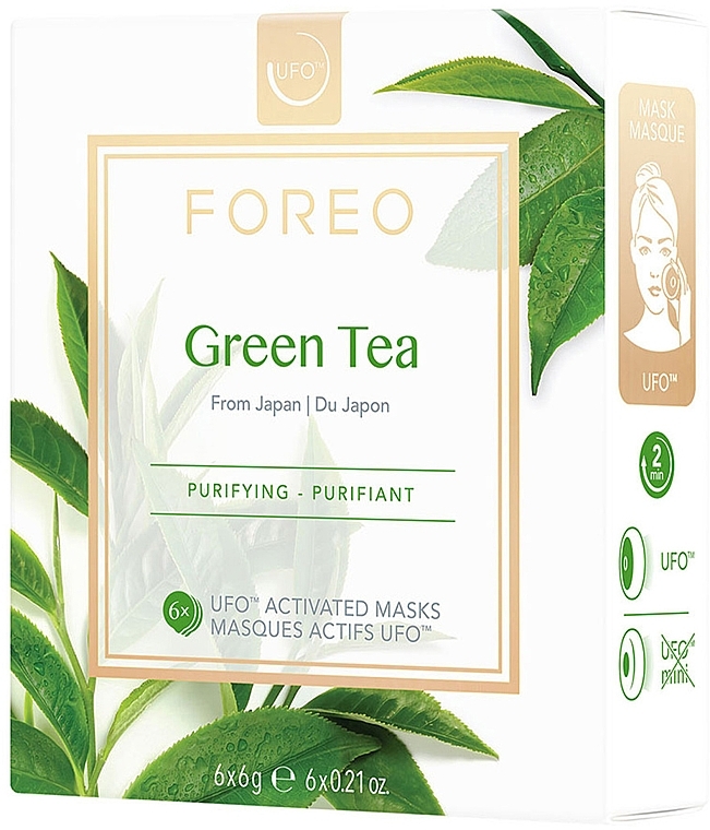 UFO-aktivierende Gesichtsreinigungsmaske mit grünem Tee - Foreo UFO Activated Mask Purifying Green Tea — Bild N1